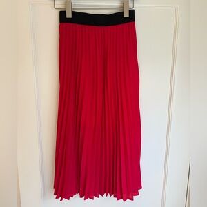 OAK + FORT pleated midi skirt in red - new with tags